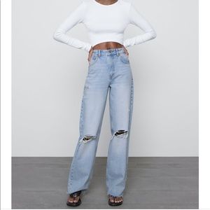 Zara Wide Leg Full Length Jeans